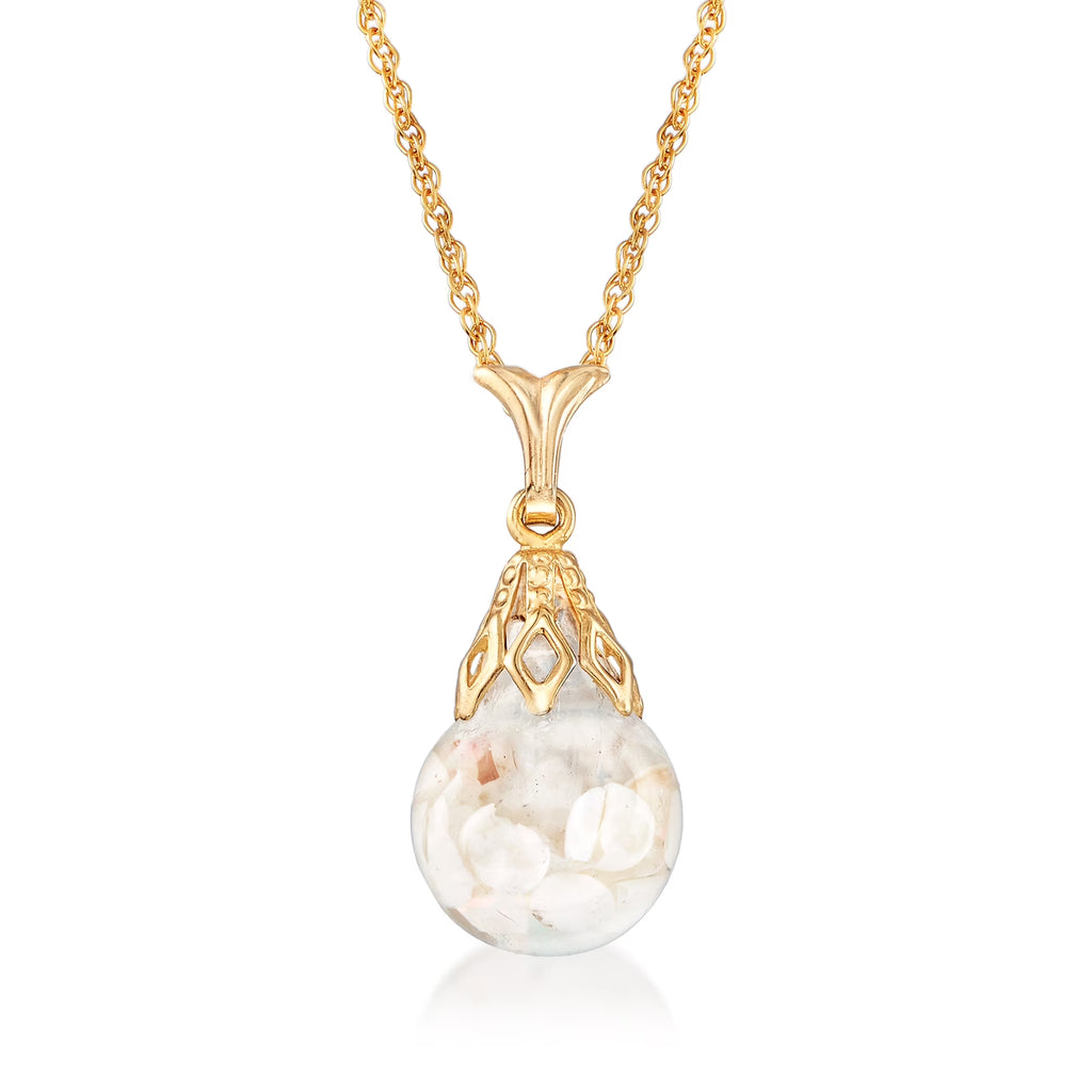 Floating Opal Pendant Necklace in 14kt Yellow Gold W3426