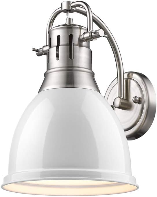 Pewter White Shade Sconce Z89725