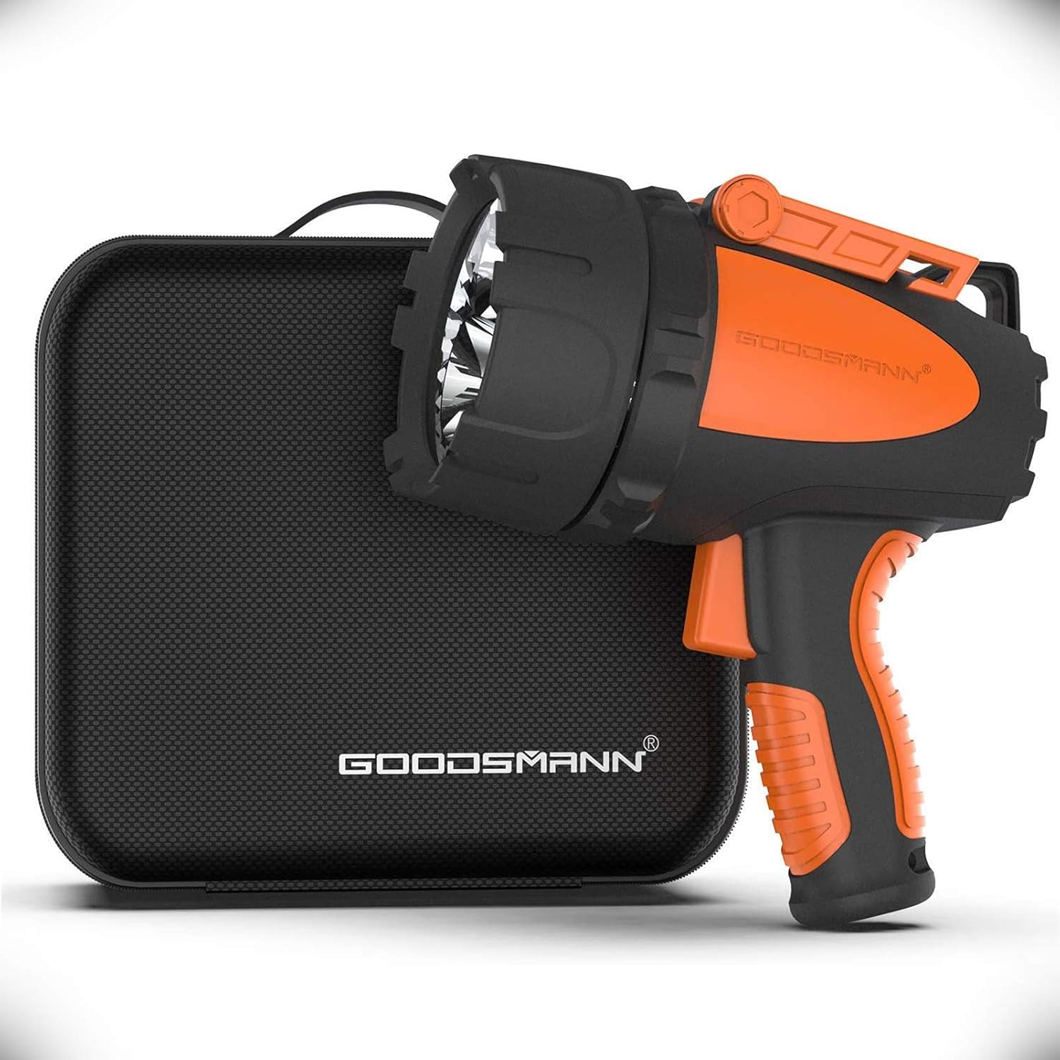 Rechargeable Waterproof Spotlight Flashlight 4500 Lumen Handheld Searchlight with Carrying Case X495