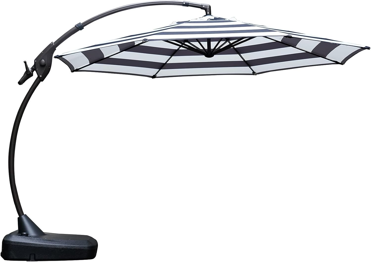 11 FT Curvy Aluminum Offset Umbrella with Base I38442