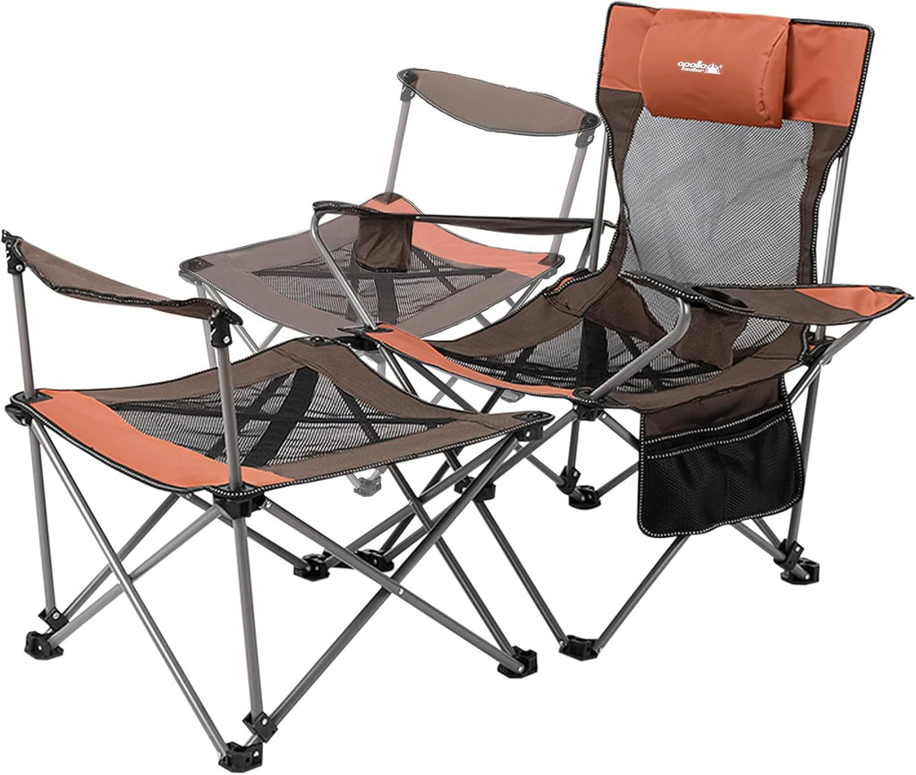 Mesh Folding Reclining Camping Chair with Carry Bag D911397