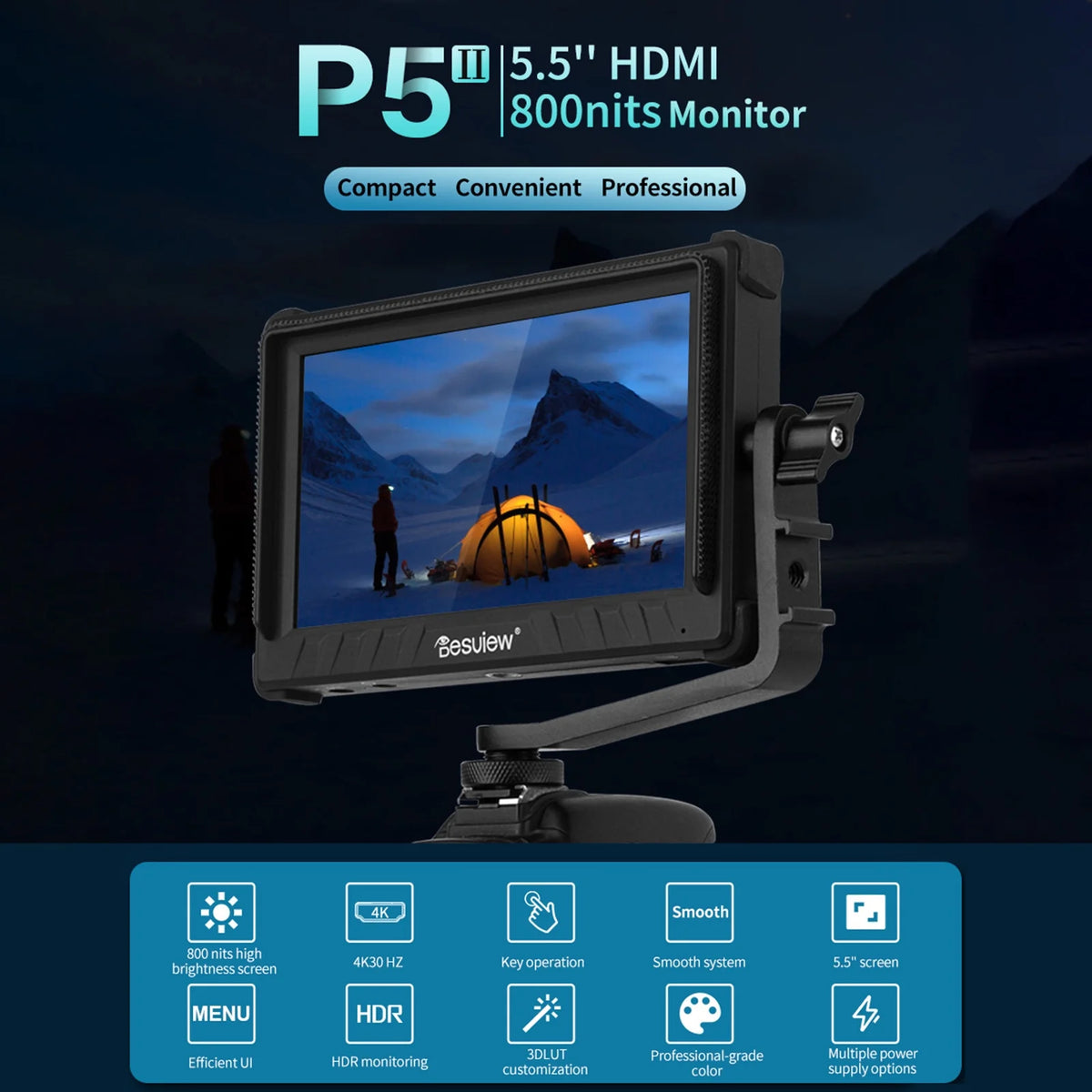 5.5 Inch Compact Field Monitor with Sunshade J804028