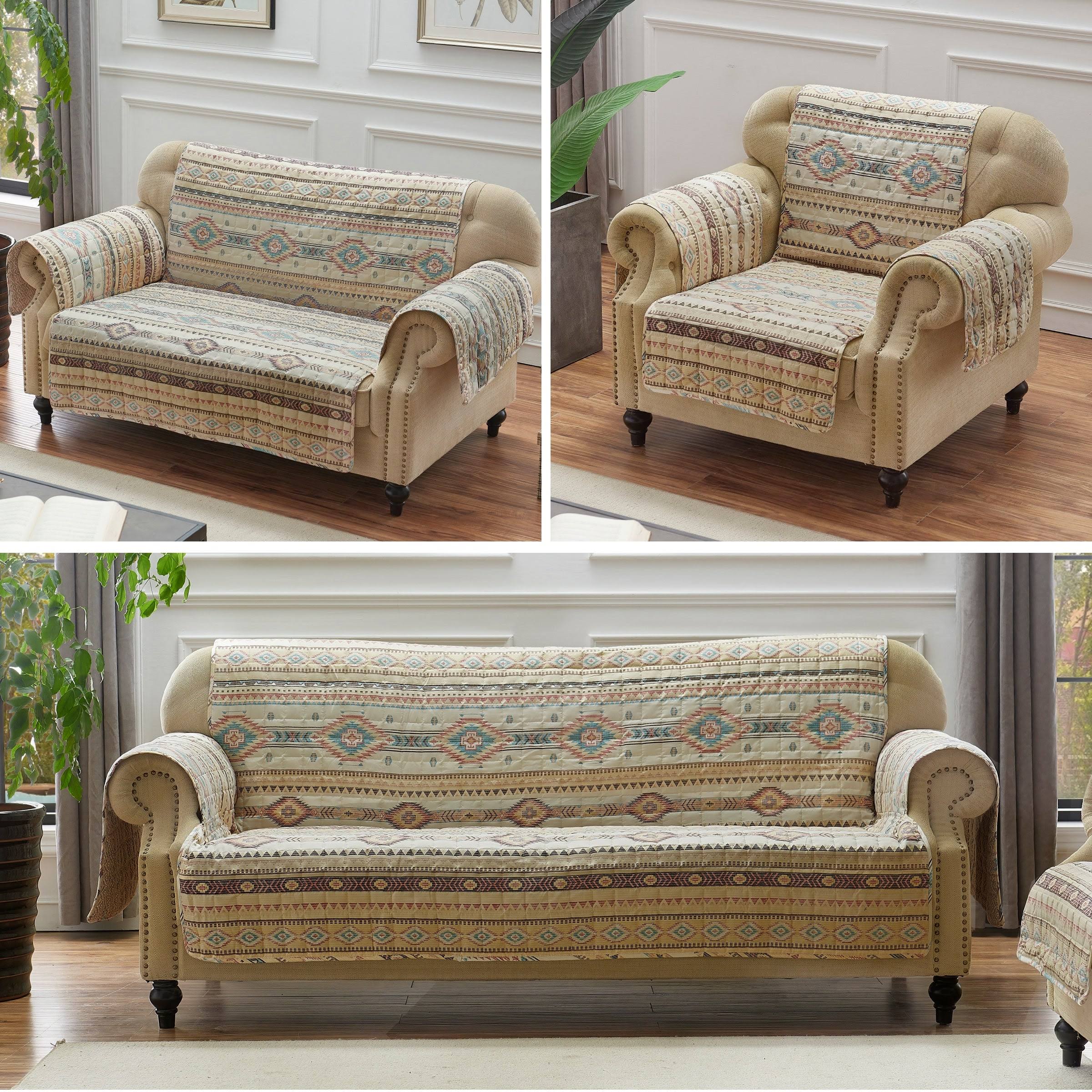 Tan Reversible Sofa Protector G807486