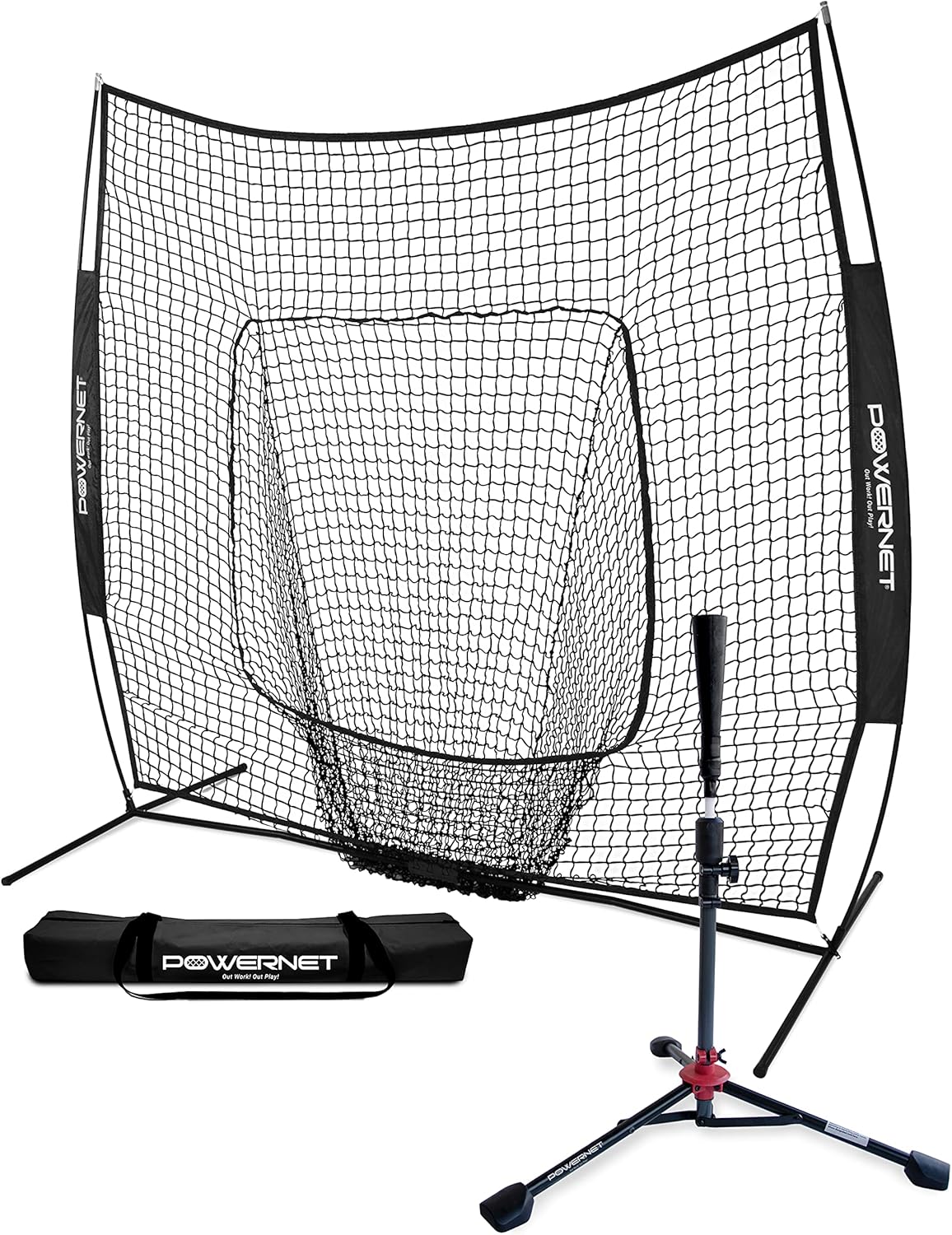 7x7 Baseball Softball Practice Net with Travel Tee O474