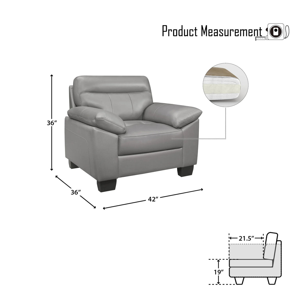Gray Leather Upholstered Chair N196133