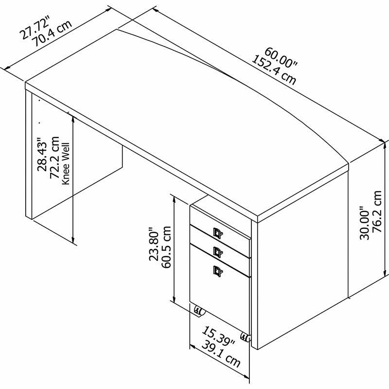 Gray Sand Bow Front Desk with Mobile File Cabinet I793337