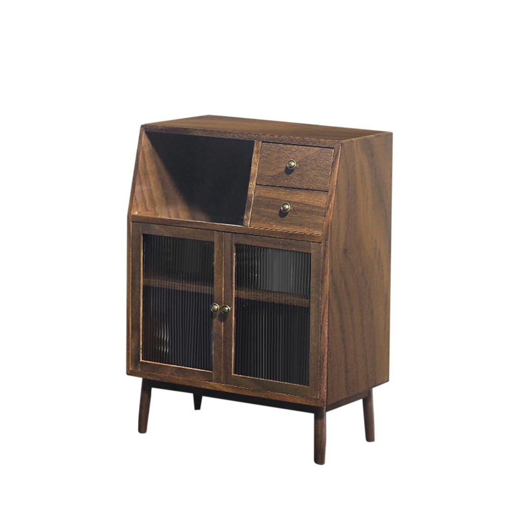 Mini Walnut Wood Cupboard 1/12 Scenery Supplies Z81096