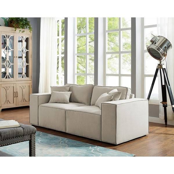 Beige Linen Loveseat O88428