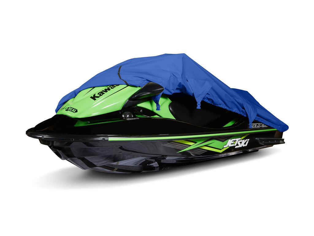 Blue Polyester Jet Ski Cover with Drawcord Hem W458669