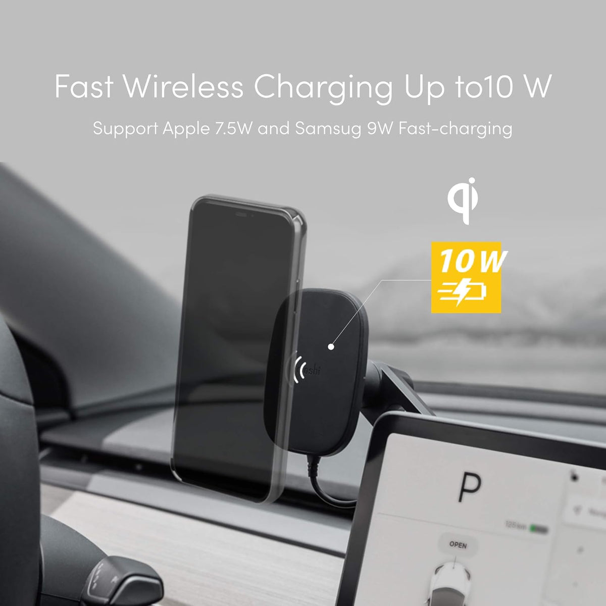 Magnetic Car Phone Holder with Wireless Charging, 10W Max, Pack of 2 P3209