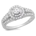 10K White Gold Diamond Halo Engagement Ring I4249