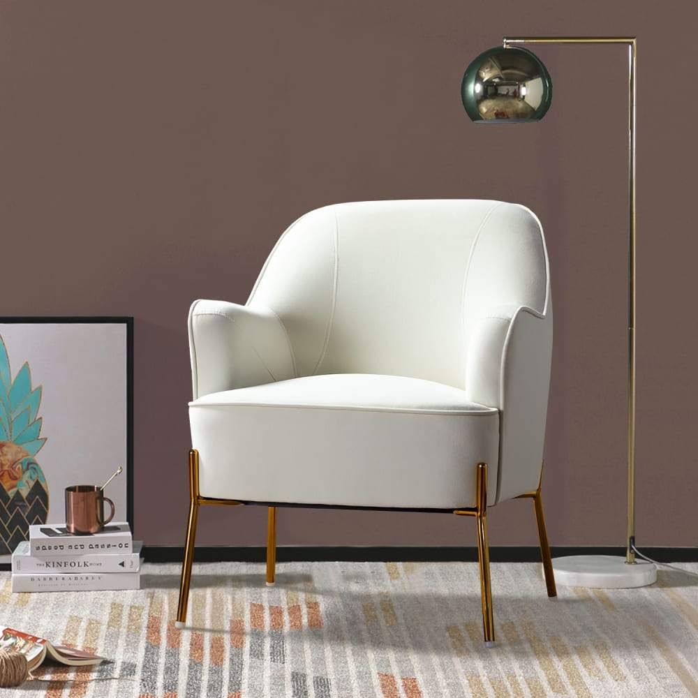 Orange Gold Legs Accent Chair Q819904