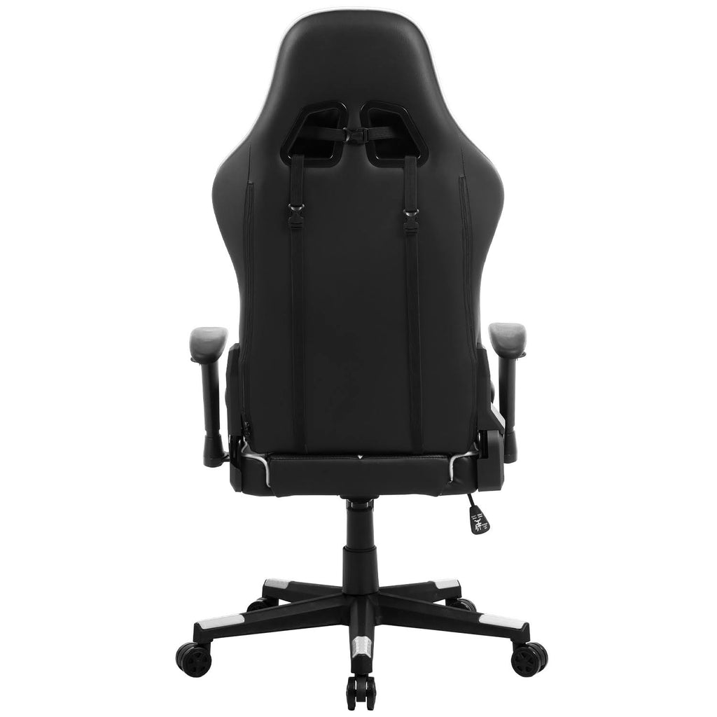 White Ergonomic Foam Gaming Chair with Adjustable Head and Lumbar Support H1233