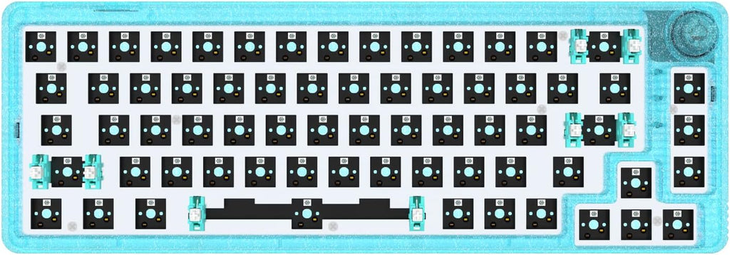 Clear Black 67 Keys Hot Swappable Mechanical Keyboard Kit J6568