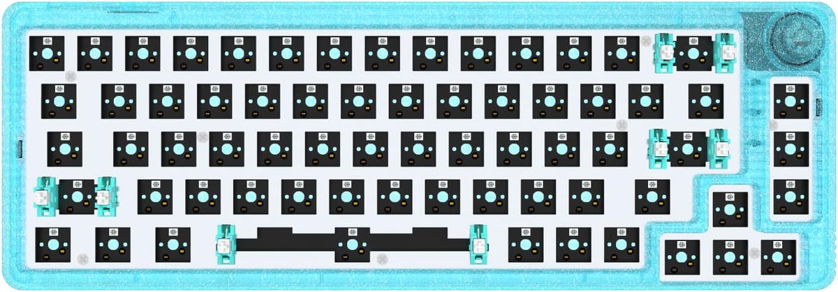 Clear Black 67 Keys Hot Swappable Mechanical Keyboard Kit J6568