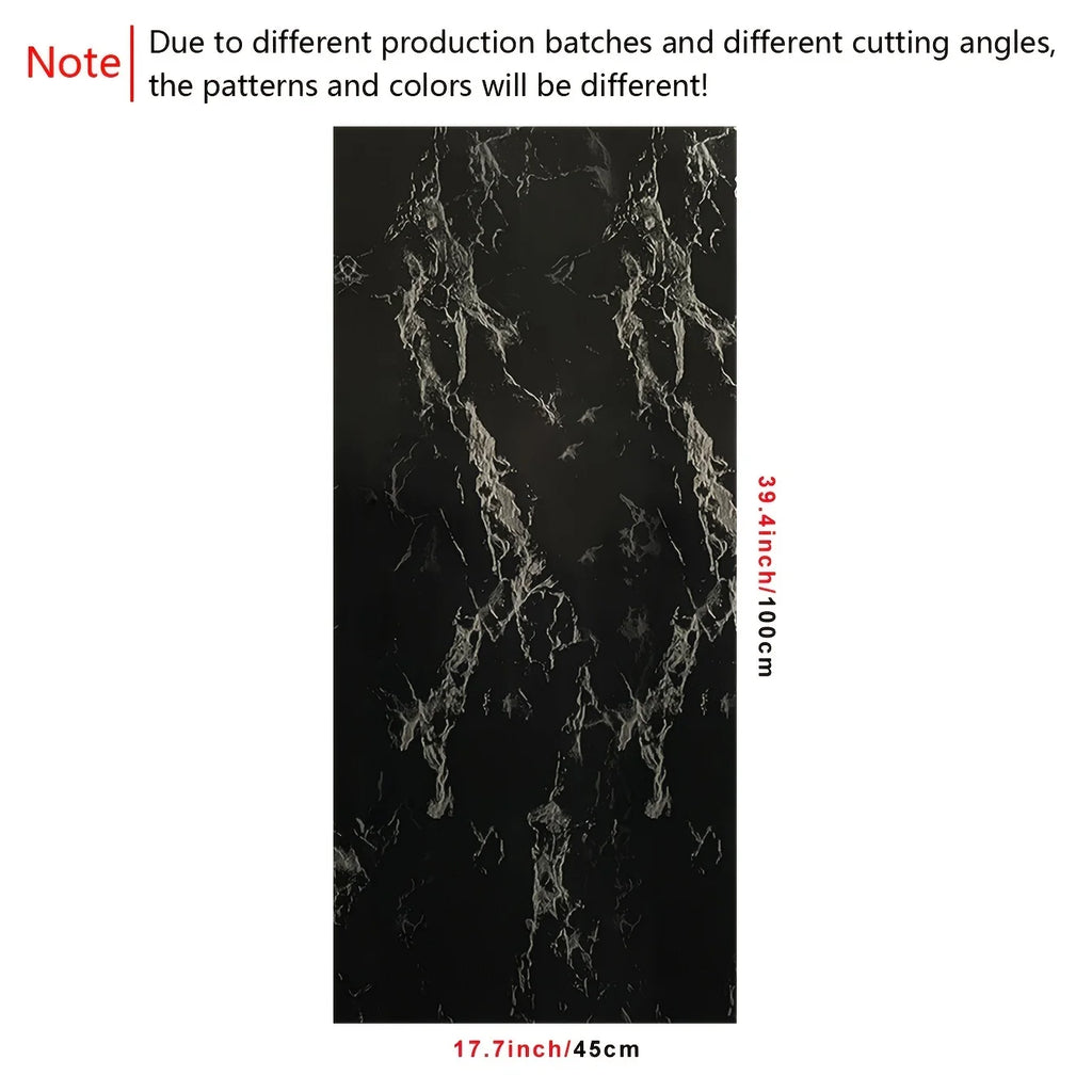 Black Silvery Marble Crack Pattern Waterproof Peel And Stick Wallpaper E8026