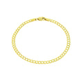 14k Yellow Gold 4mm Solid Cuban Curb Link Chain Bracelet J350