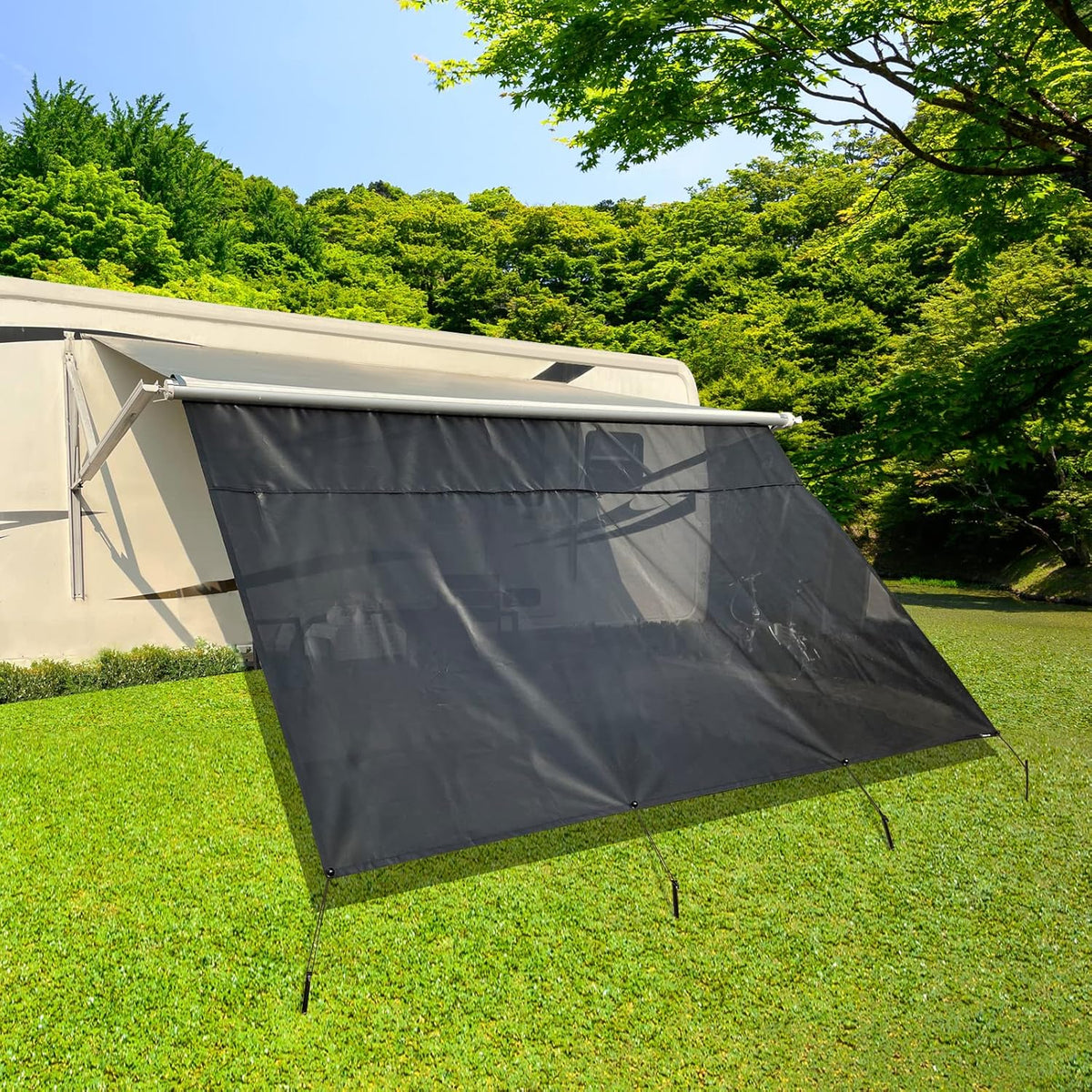 RV Awning Shade Screen with Zipper 9'X15'3'' P744641