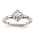 14k White Gold Diamond Halo Engagement Ring D565