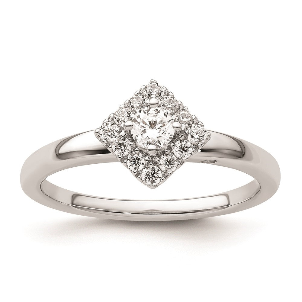 14k White Gold Diamond Halo Engagement Ring D565