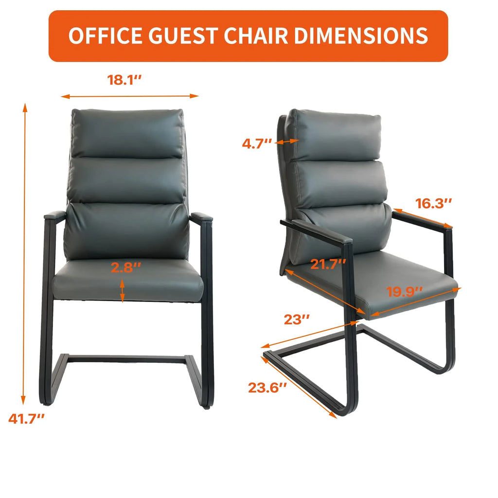 Gray 4 Pack Bonded Leather Office Guest Chair with Sled Base S847143