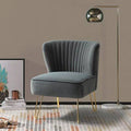 Gray Velvet Wide Side Chair S302