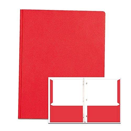 Red 2-Pocket Folders with Prongs, 25/Box X383674