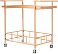 Industrial Glass Bar Cart with Shelves A67458