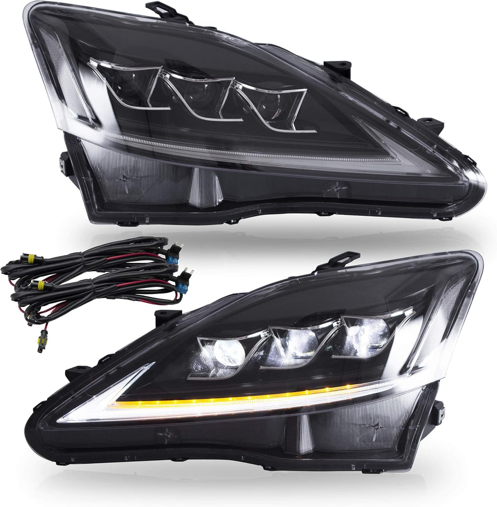 Clear Full LED Headlight Assembly with Sequential Turn Signal G351