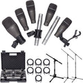 7-Piece Drum Microphone Kit with 2 Mic Boom Stands and 7 XLR Mic Cables Z6488