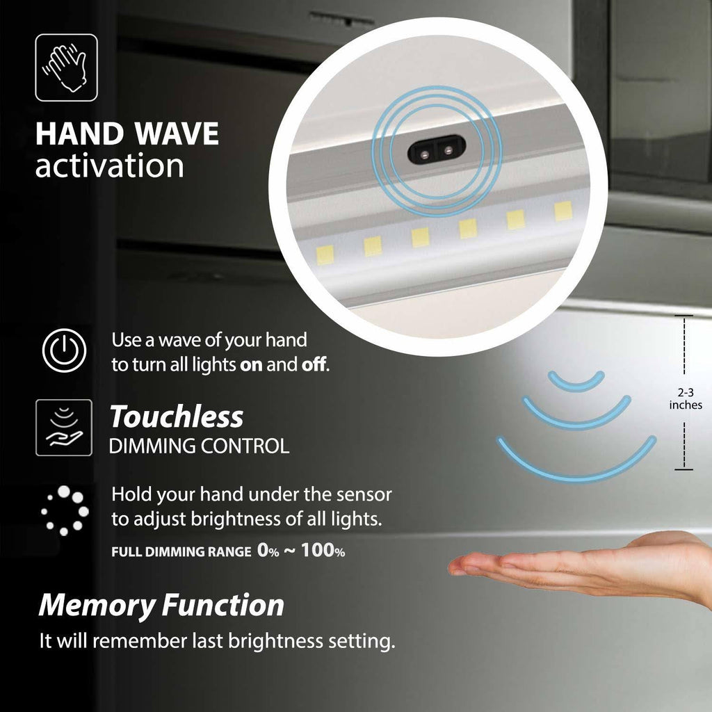 White Finish 6 Panels 12 inch LED Dimmable Under Cabinet Lighting Kit K9982