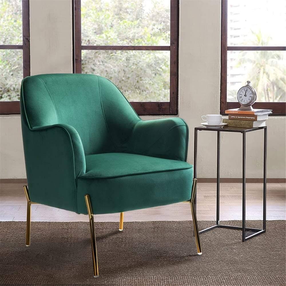 Orange Gold Legs Accent Chair Q819904