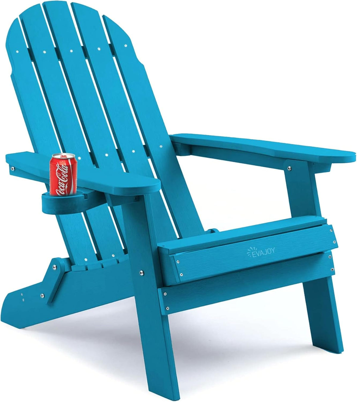 Grey Oversized Folding Adirondack Chair with Cup Holder Y4947