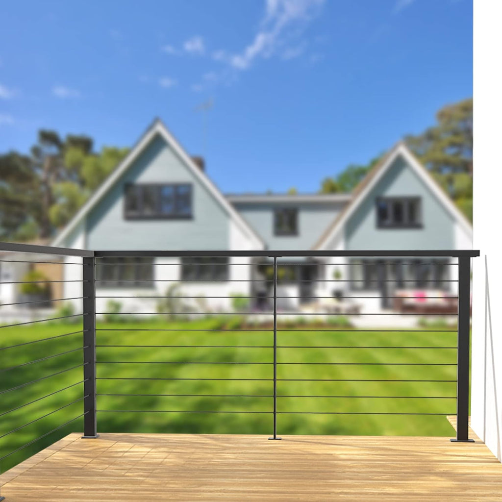 4 Pack 36x2x2 Stainless Steel Black Cable Railing Post M221144