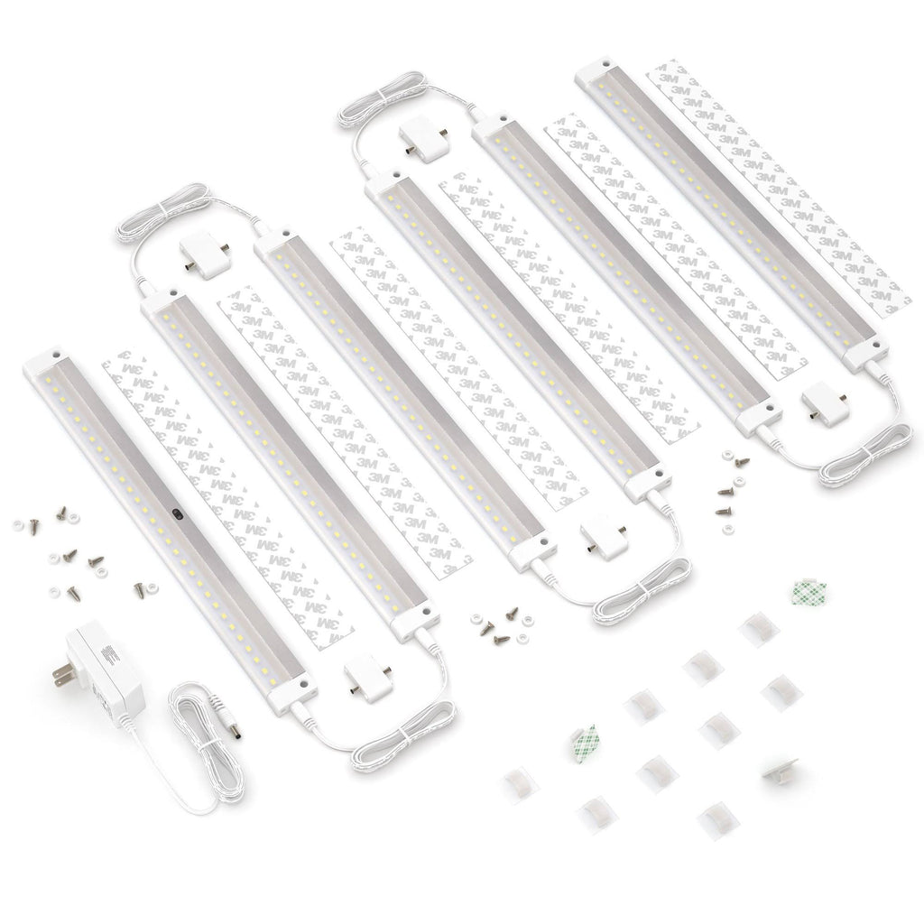 White Finish 6 Panels 12 inch LED Dimmable Under Cabinet Lighting Kit K9982