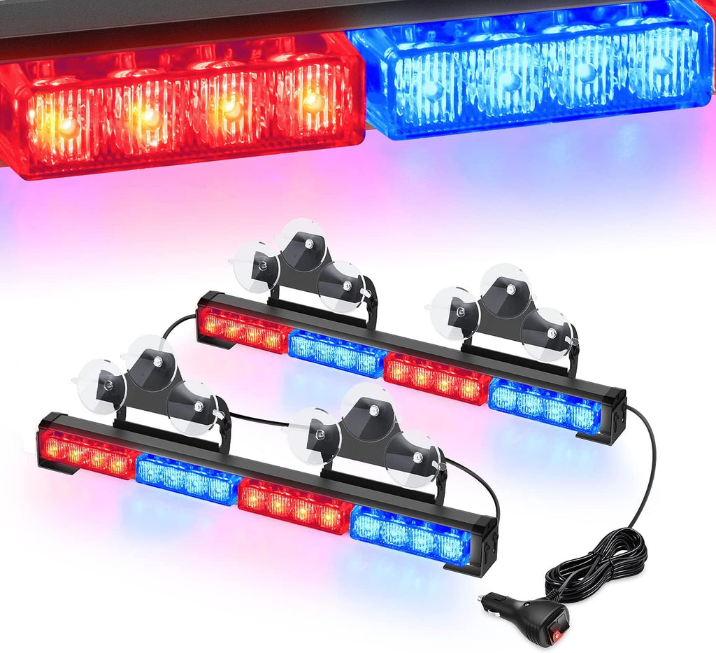 2 In 1 17Inch 32LED Emergency Strobe Light Bar with Cigar Lighter X1944