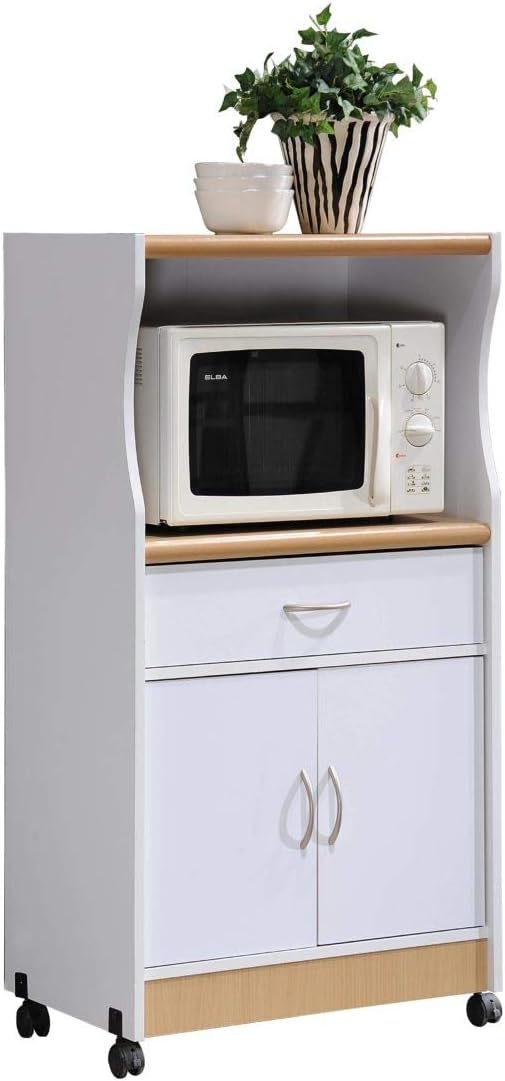 Black-Beech Microwave Kitchen Cart S2619