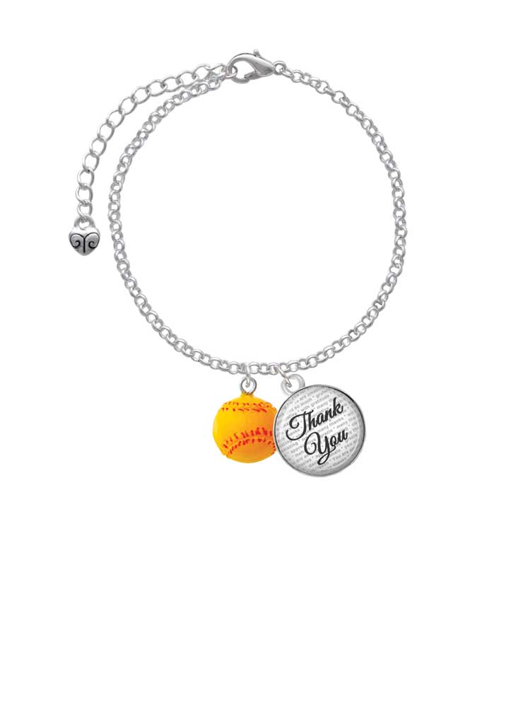 Domed Thank You Charm Bracelet K11576