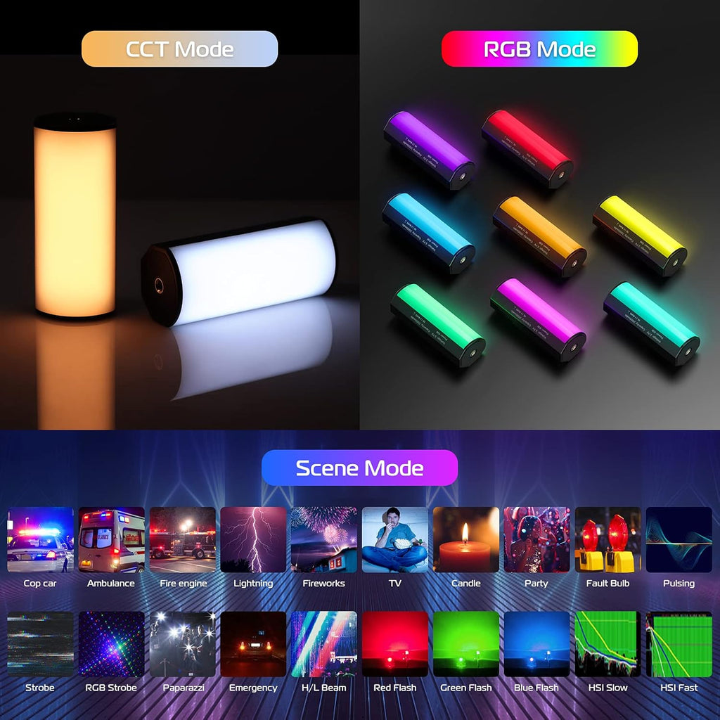 2 Pack Handheld RGB LED Video Light Wand with LCD K524408
