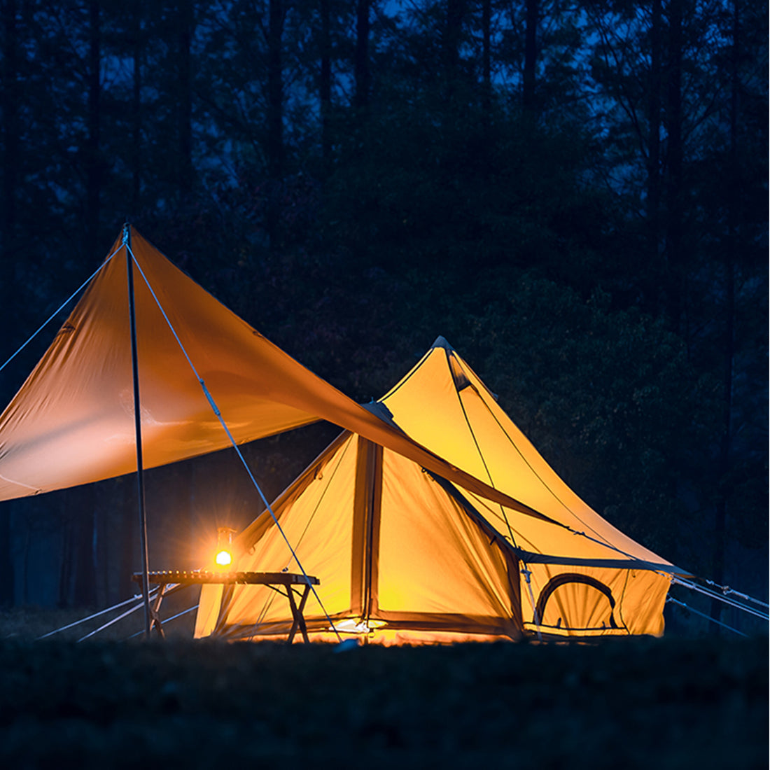 19.69ft Camping Bell Tent with Front Awning I4401