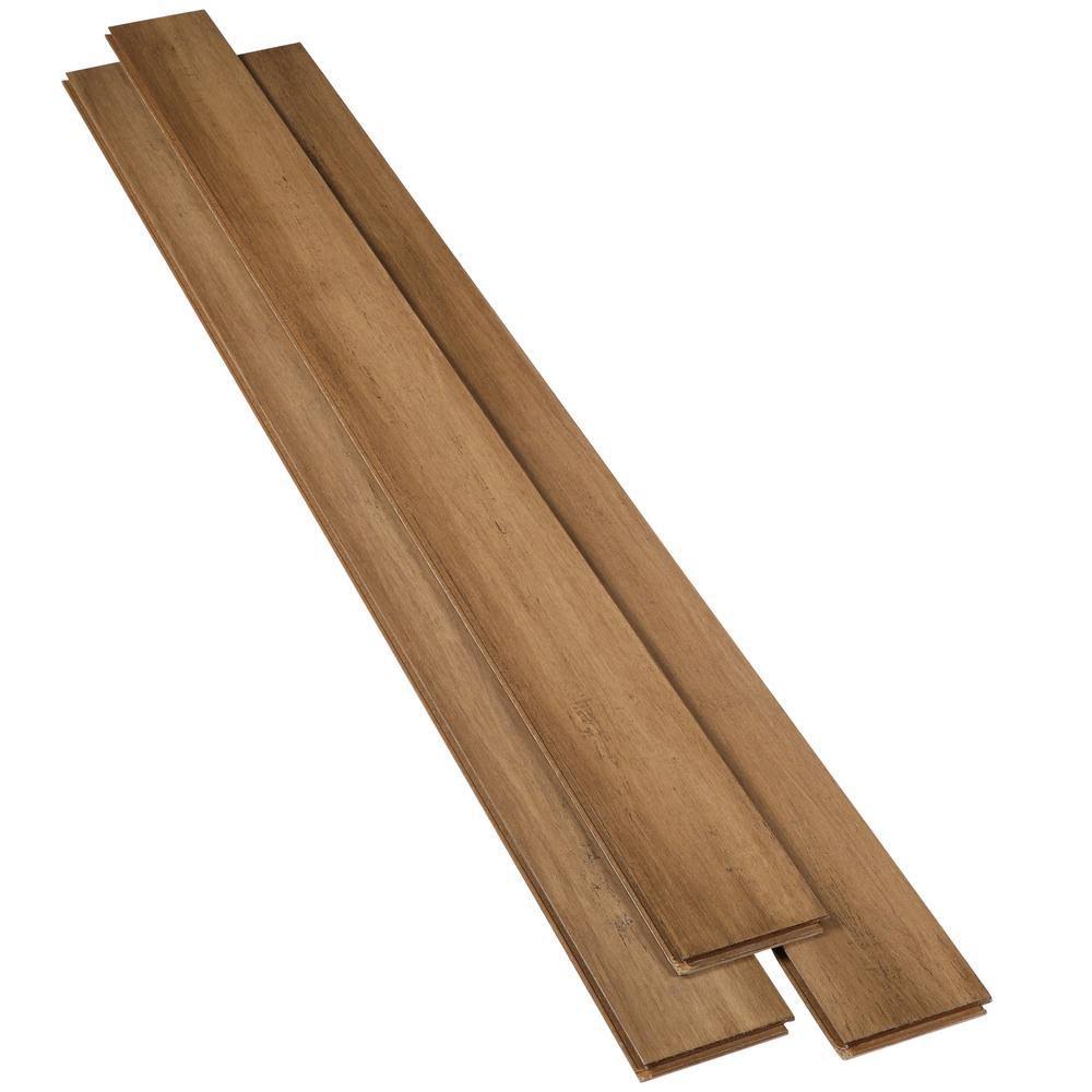 Hand Scraped Strand Woven Almond Bamboo Flooring N168488