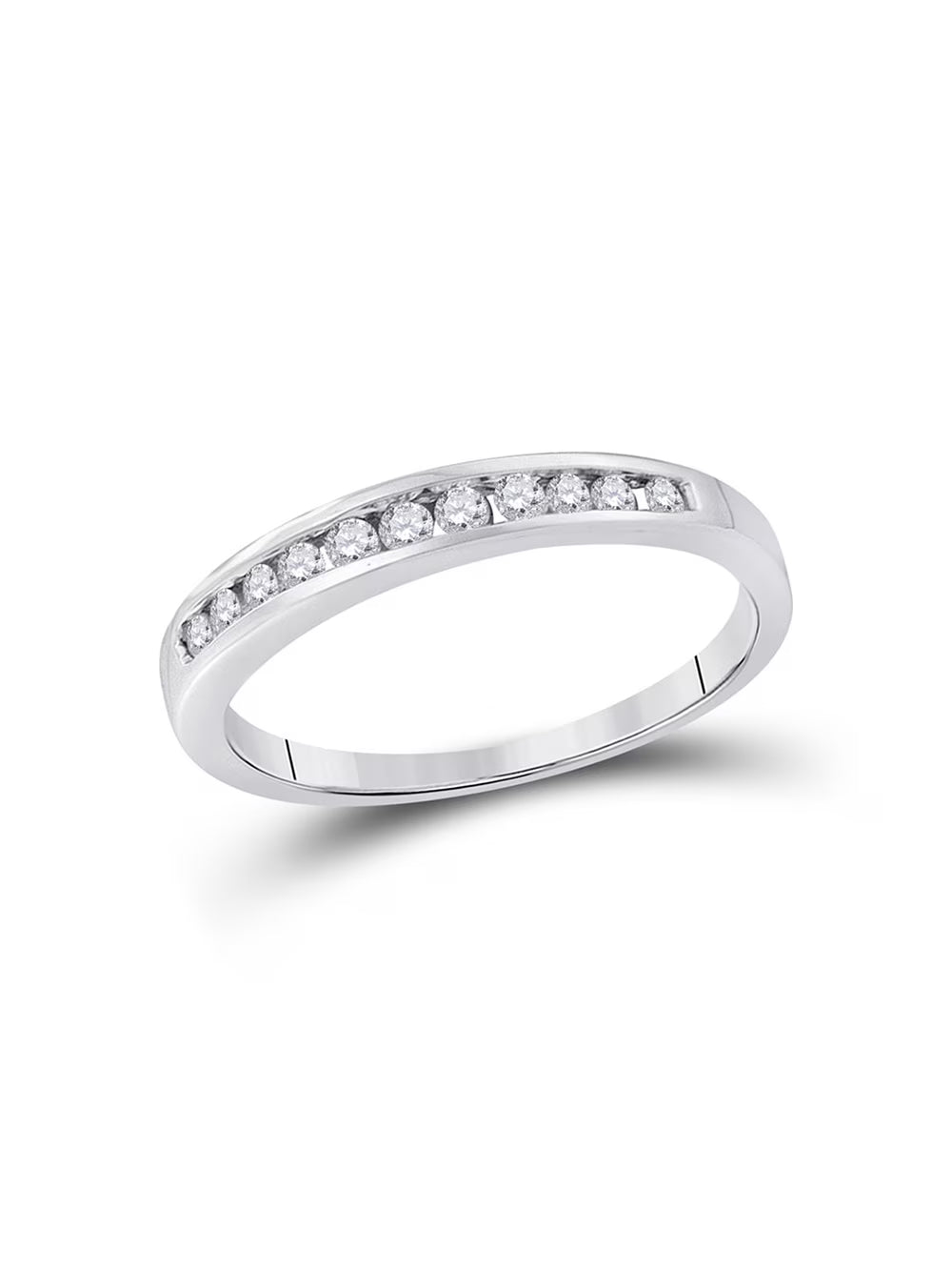 14kt White Gold Diamond Fashion Band Ring 1/4 Cttw W3178