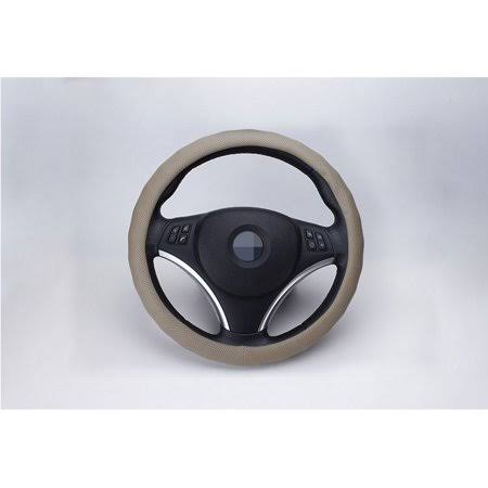 Beige 36cm Non-Slip Rubber Steering Wheel Cover Q899669