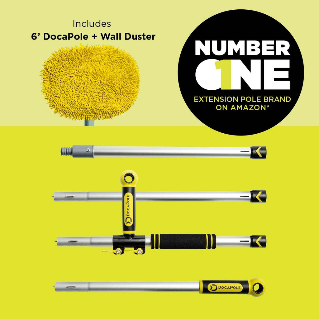 Wall Duster with Telescoping Pole and Chenille Microfiber Cleaning Head I5112