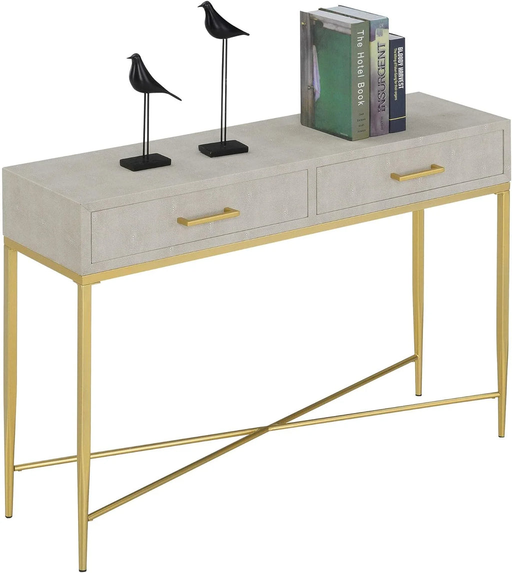 Beige/Gold Console Table B96912