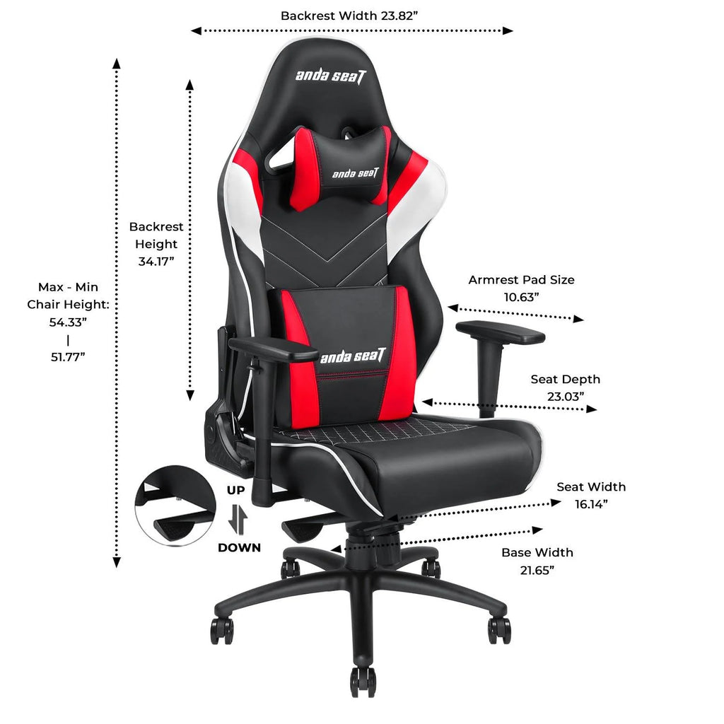 Black White Red Gaming Chair L5215