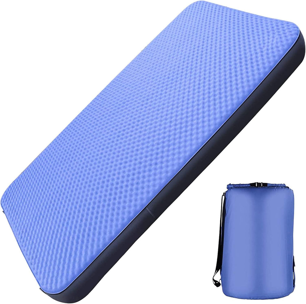 Double Self-Inflating Camping Mattress, 80x52 Sleeping Pad, 4 Inches Thick PU Foam, TPU Material Q414372