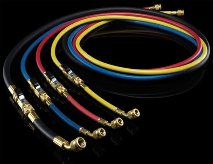 72 Refrigeration Hoses with Ball Valve Adapters Set of 4 D605