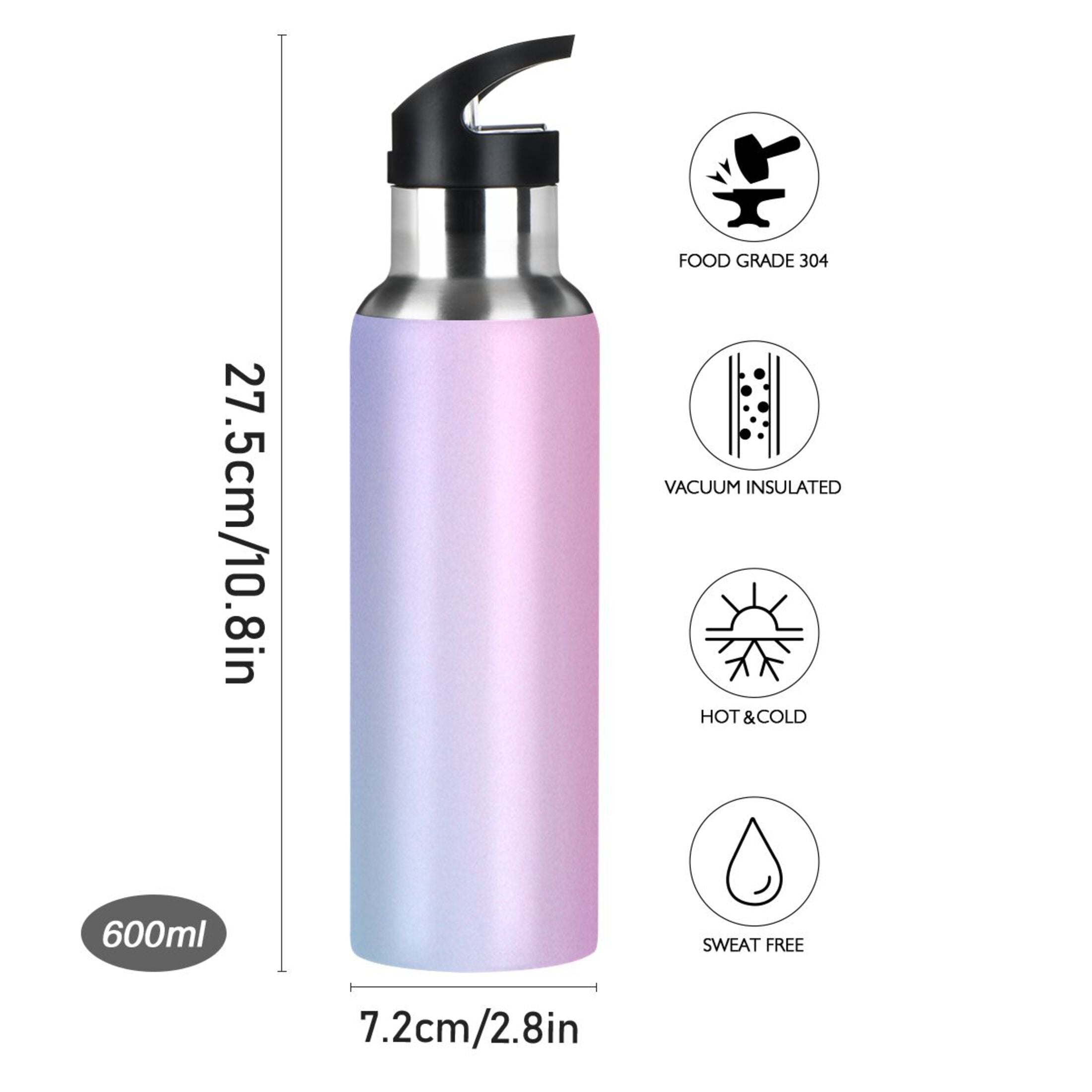 Stainless Steel Vacuum Insulated Water Bottle with Straw Lid 20 OZ V669