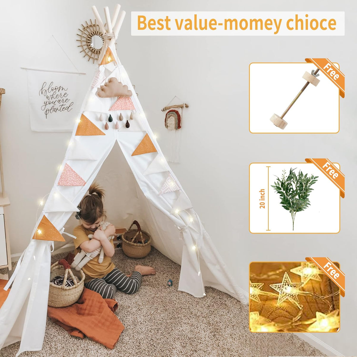 Teepee Play Tent with Carry Case Pack of 2 E6225